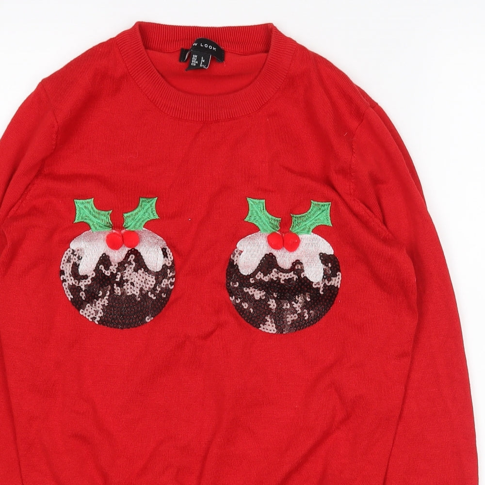 New Look Womens Red   Pullover Jumper Size 6