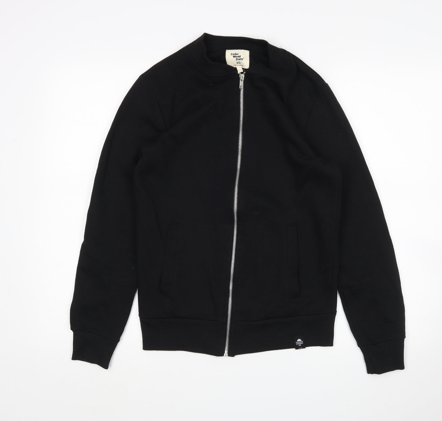 Cedar Wood State Mens Black   Full Zip Sweatshirt Size XS