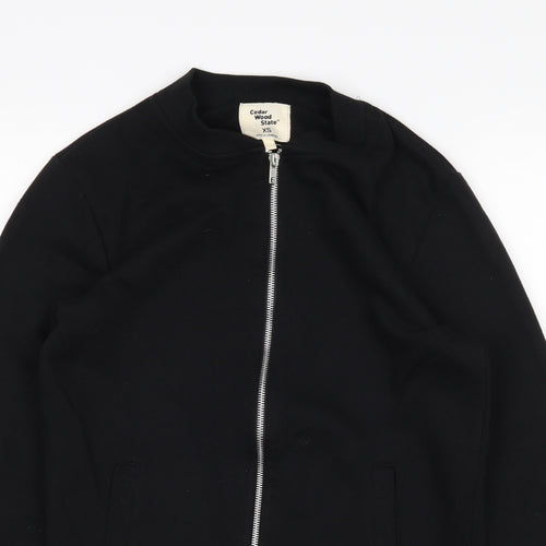 Cedar Wood State Mens Black   Full Zip Sweatshirt Size XS