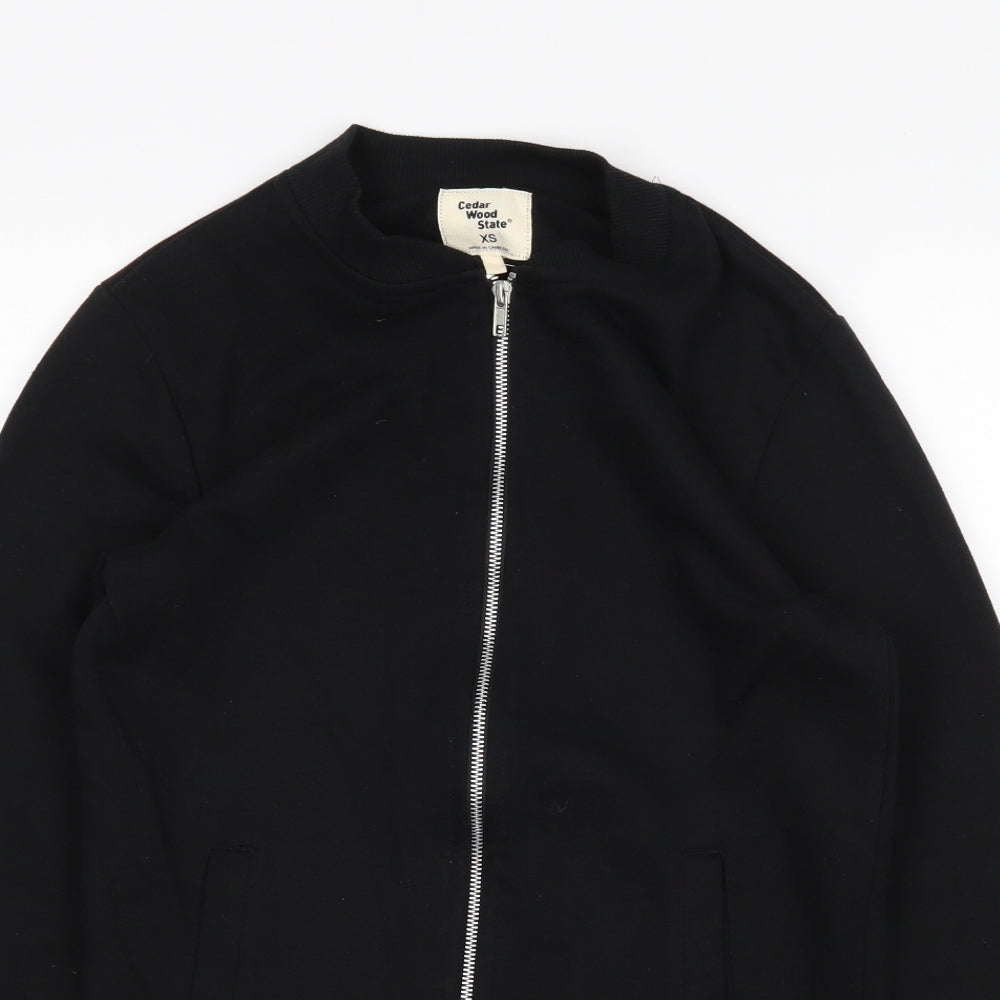 Cedar Wood State Mens Black   Full Zip Sweatshirt Size XS