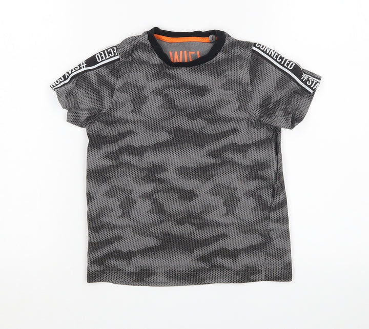 Matalan Boys Grey Camouflage Basic T-Shirt Size 4 Years