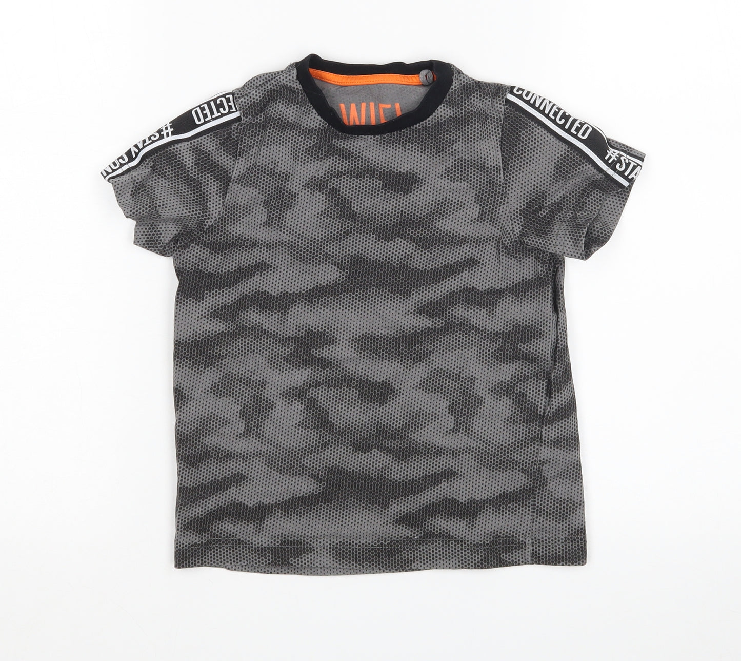 Matalan Boys Grey Camouflage  Basic T-Shirt Size 4 Years
