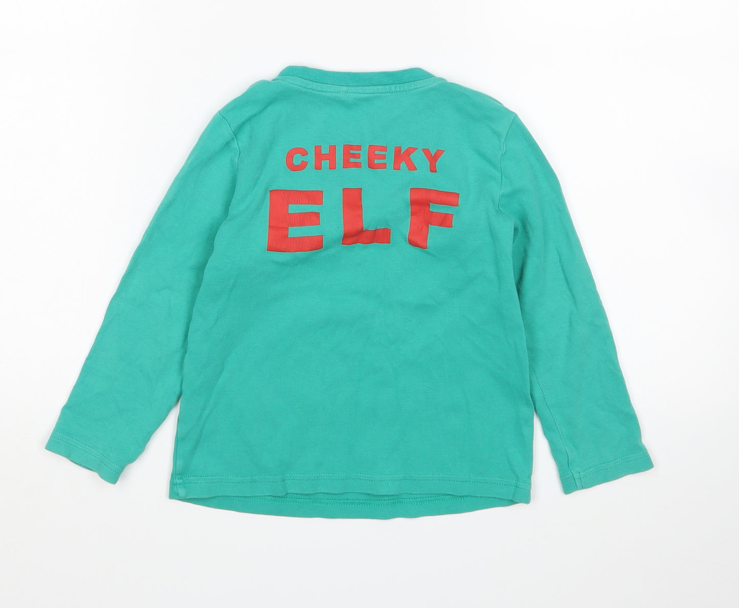 George Boys Green   Basic T-Shirt Size 4-5 Years  - Elf Christmas