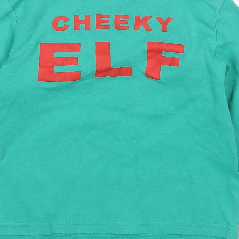 George Boys Green   Basic T-Shirt Size 4-5 Years  - Elf Christmas