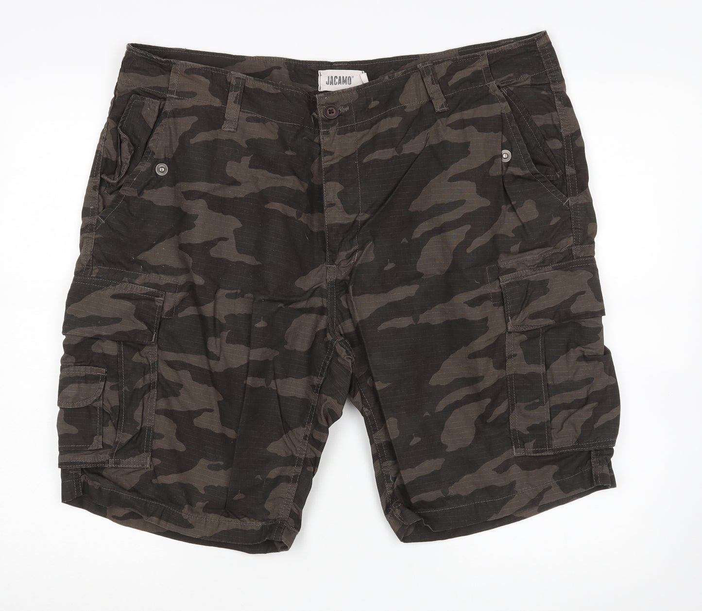 Jacemo Mens Green Camouflage  Cargo Shorts Size 40