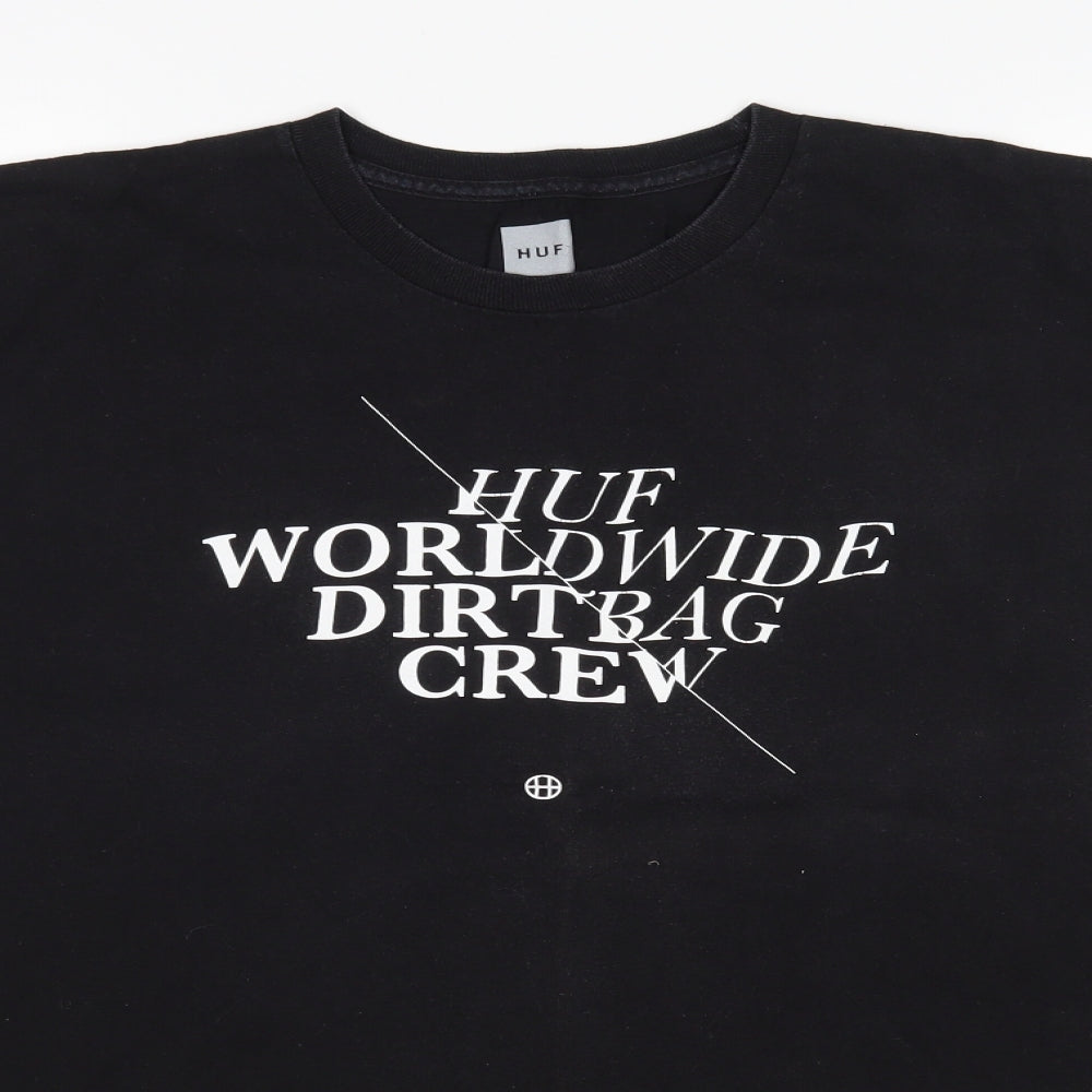 HUF Mens Black    T-Shirt Size XL