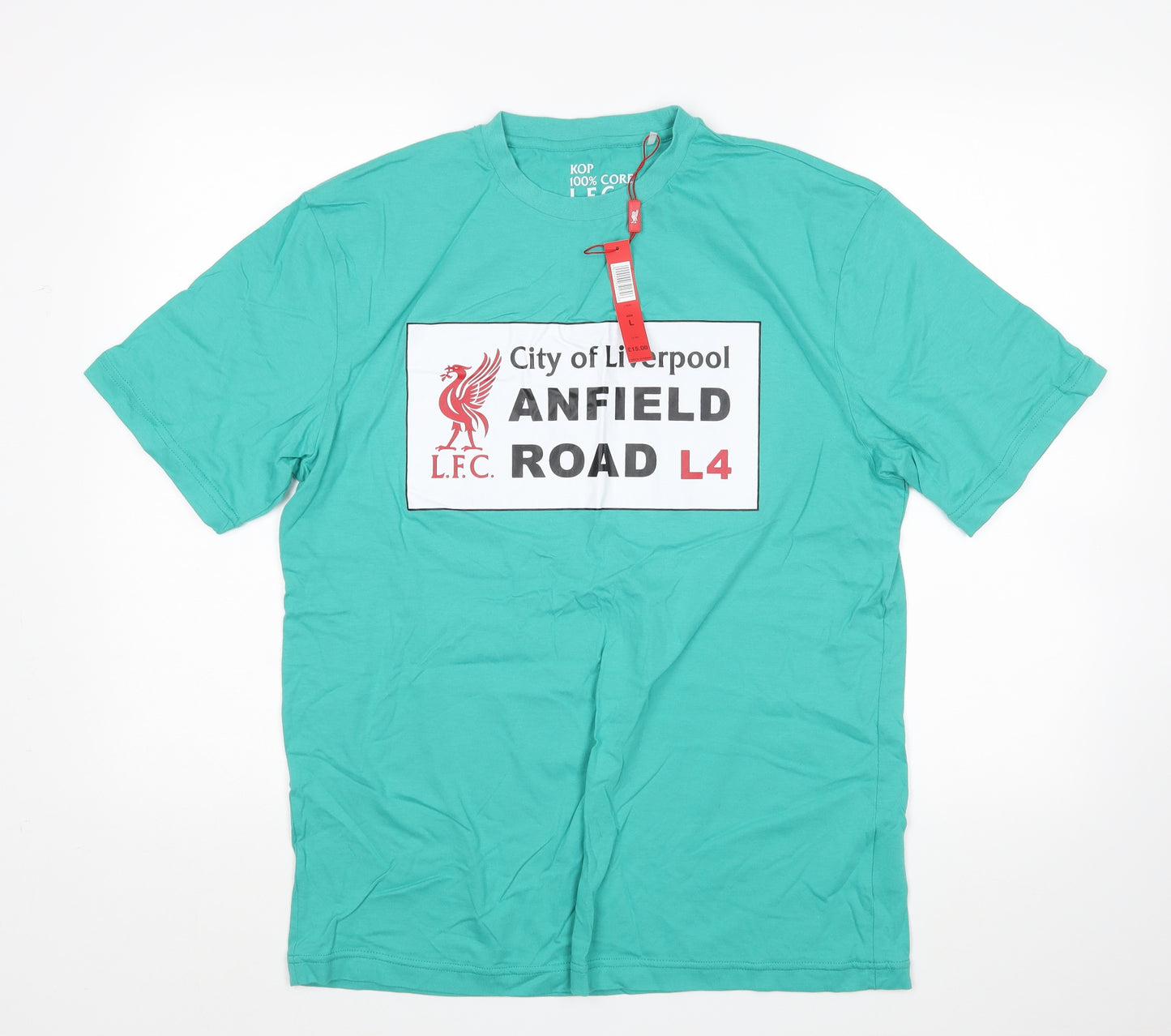 Liverpool FC Mens Green    T-Shirt Size L  - Liverpool FC
