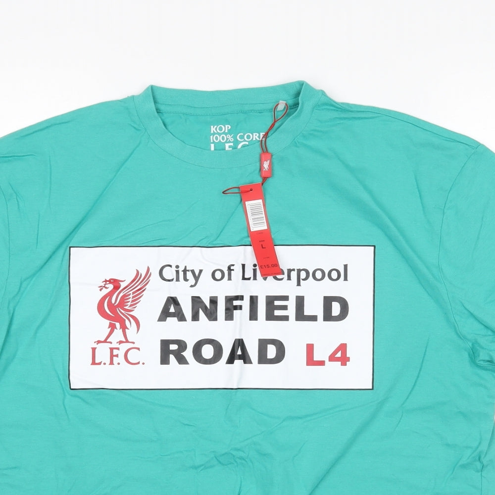 Liverpool FC Mens Green    T-Shirt Size L  - Liverpool FC