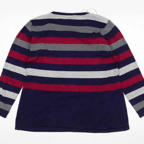 Chianti Womens Multicoloured Striped  Pullover Jumper Size XL