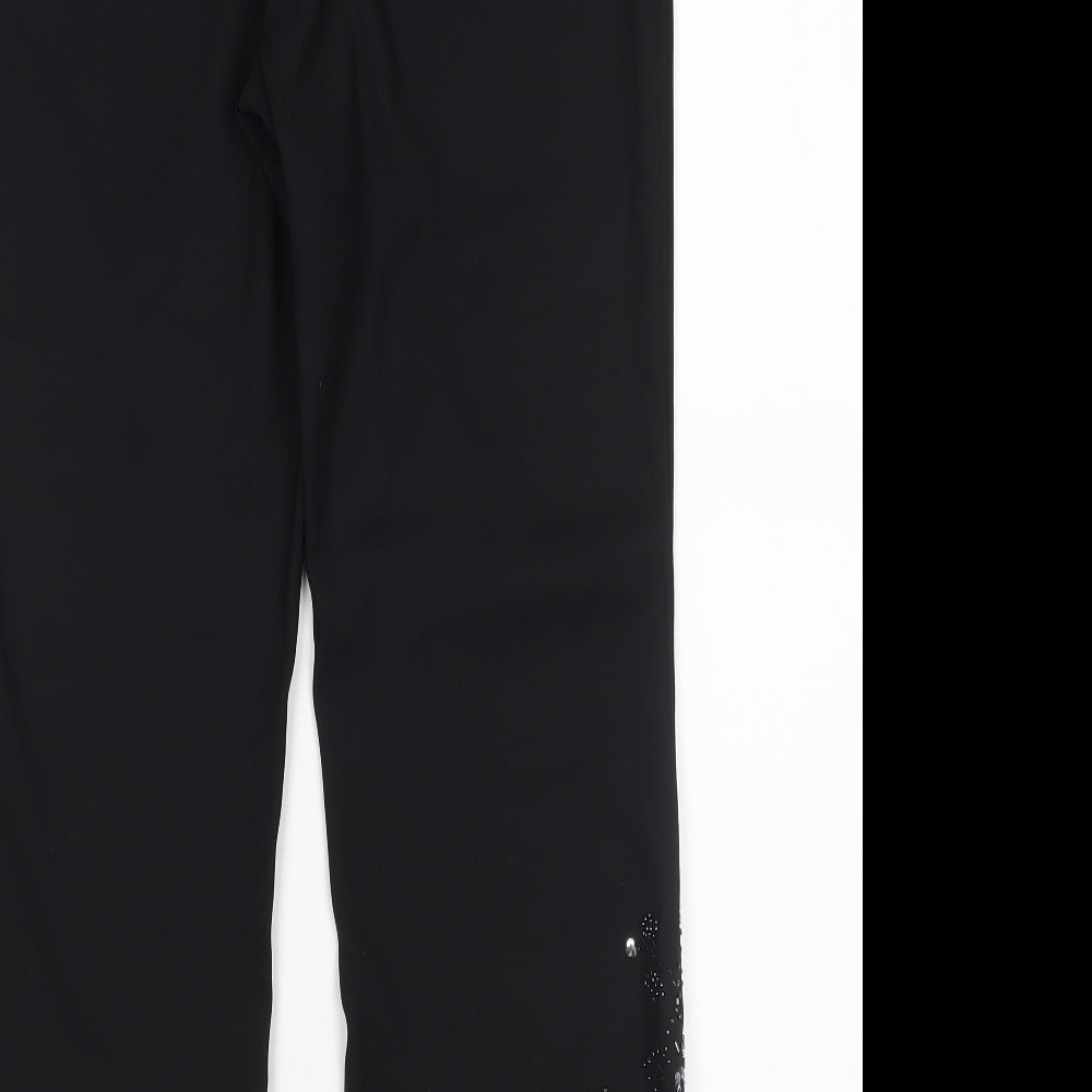 Essentials Womens Black Floral  Trousers  Size 10 L27 in