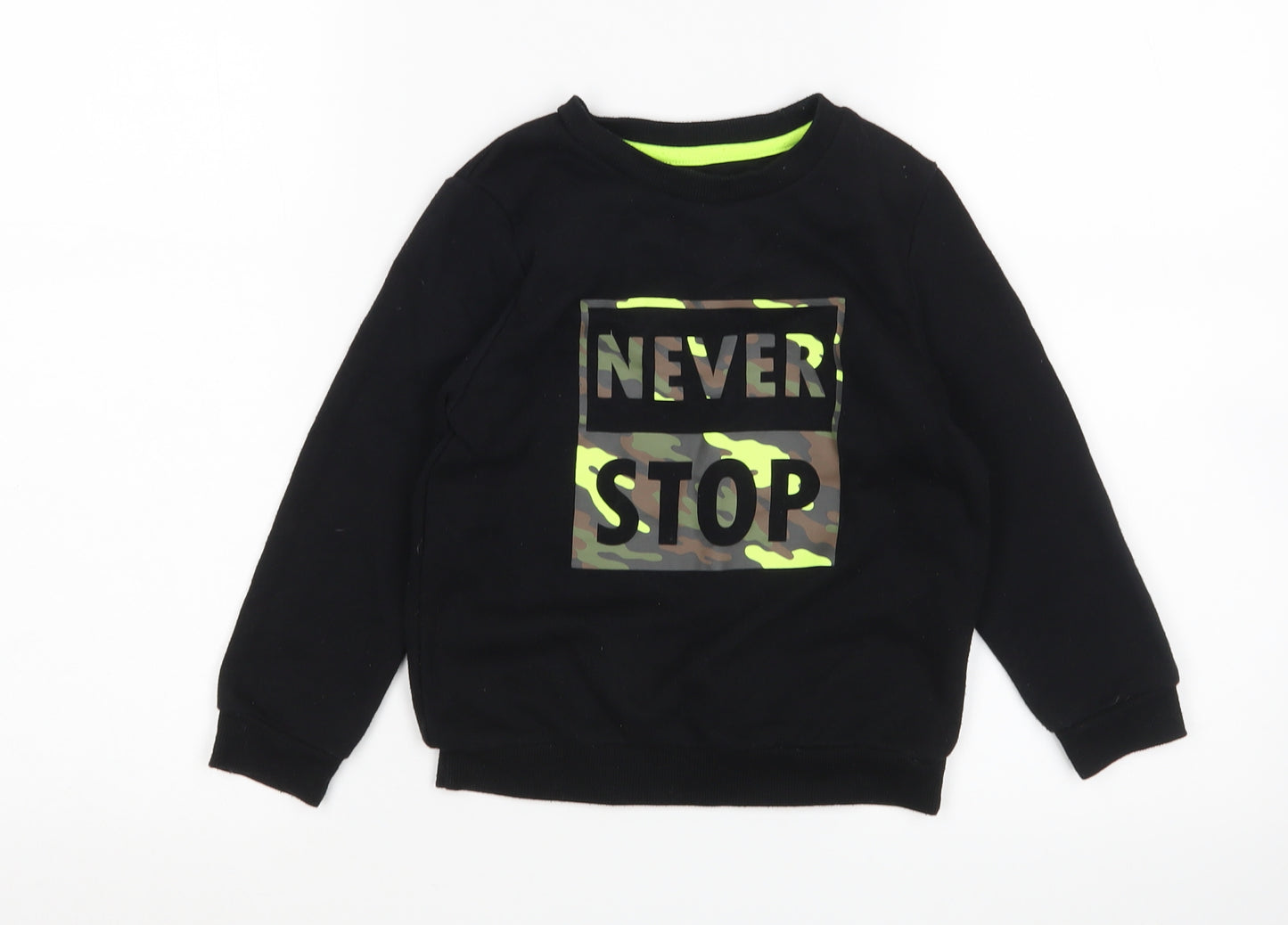 Primark Boys Black   Pullover Jumper Size 4-5 Years