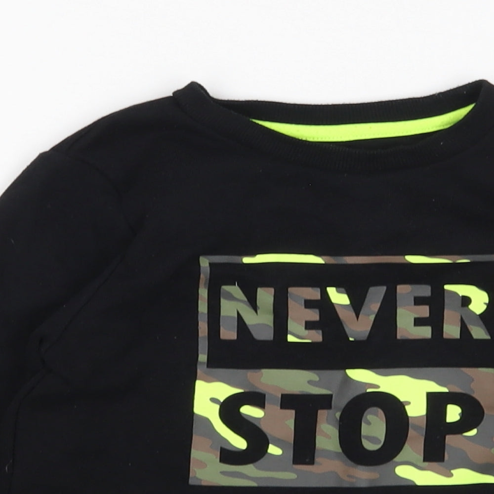 Primark Boys Black   Pullover Jumper Size 4-5 Years