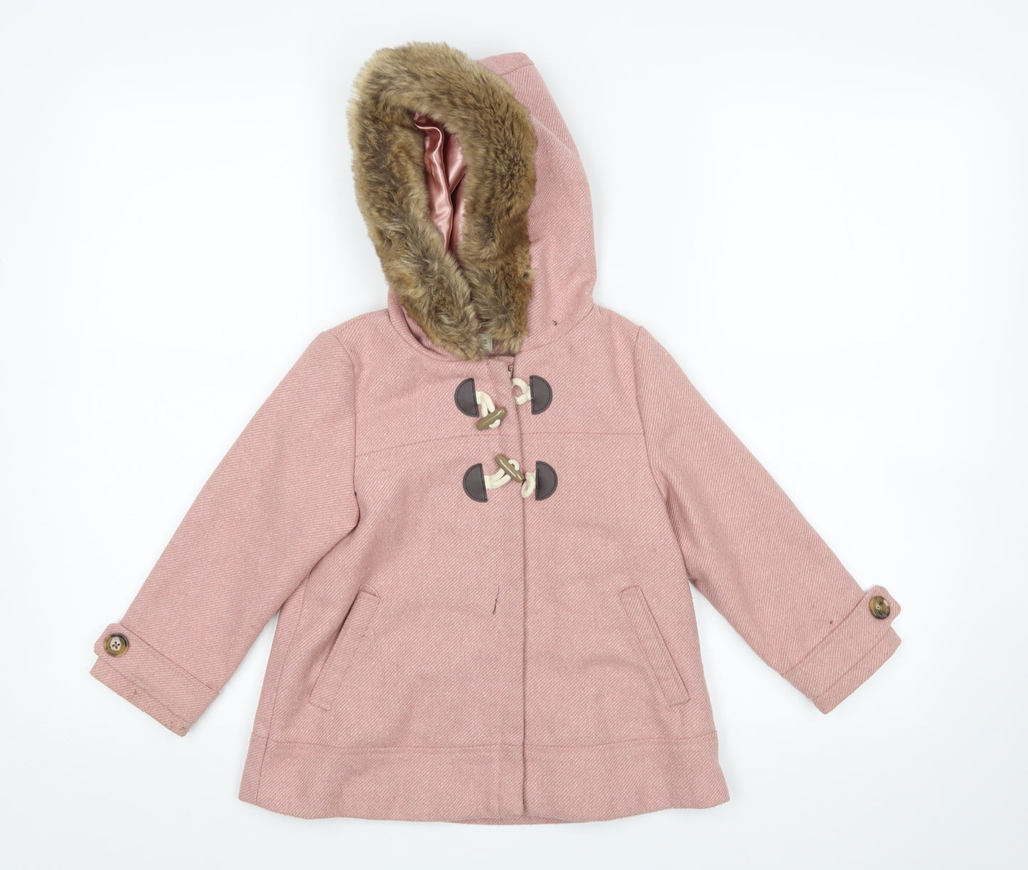 F&F Girls Pink   Parka Coat Size 4-5 Years