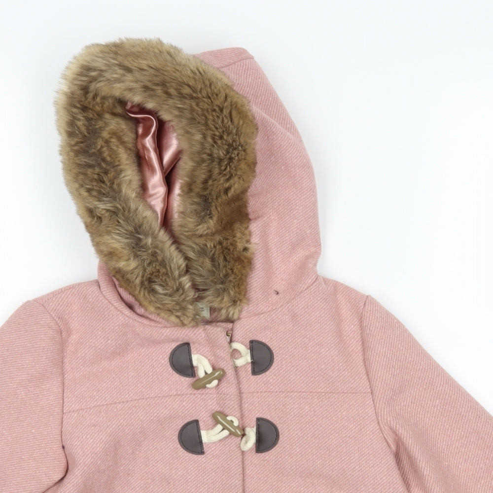 F&F Girls Pink   Parka Coat Size 4-5 Years
