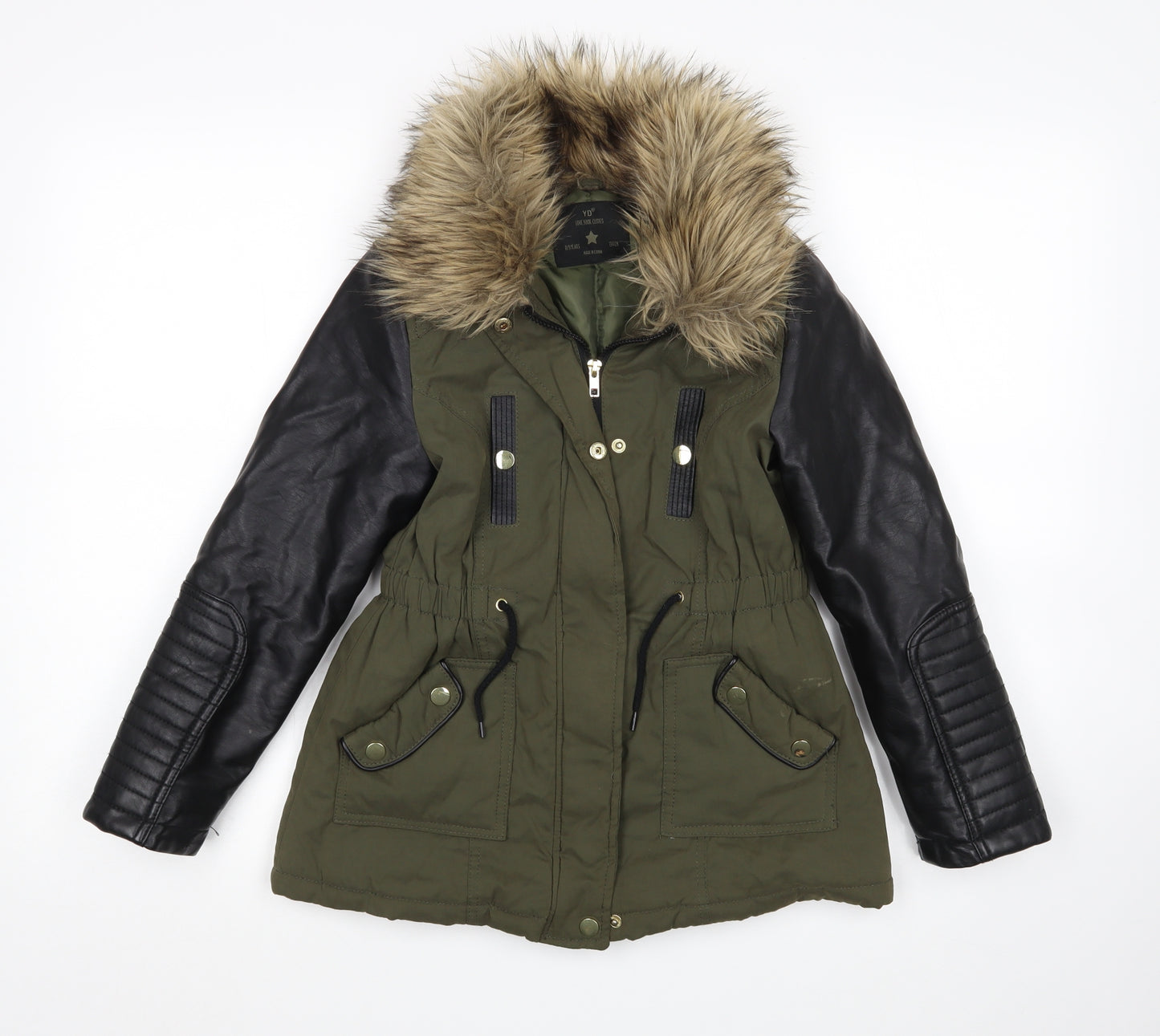 Y.D Girls Green   Overcoat Coat Size 8-9 Years