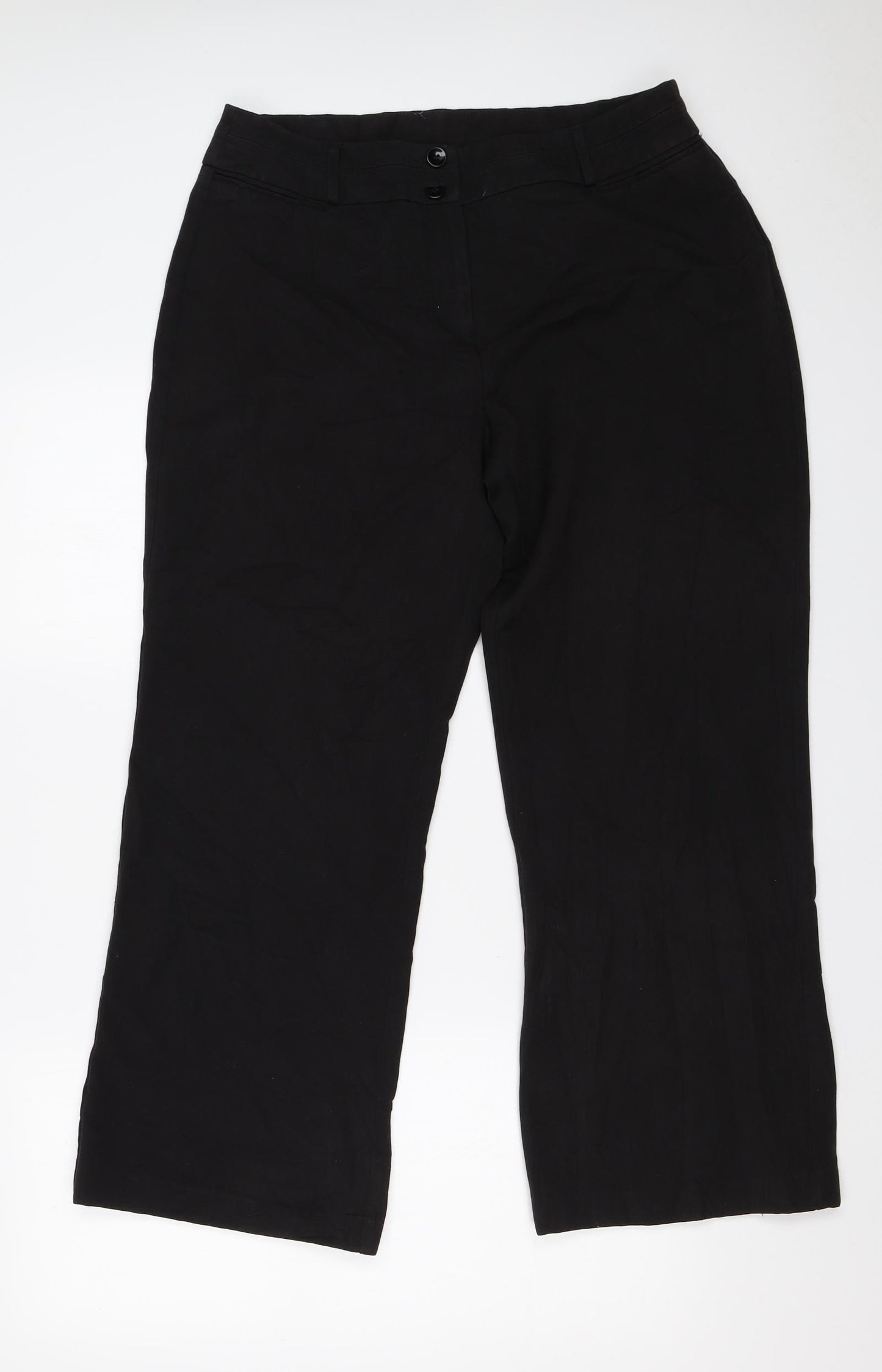 BM Womens Black   Trousers  Size 14 L28 in