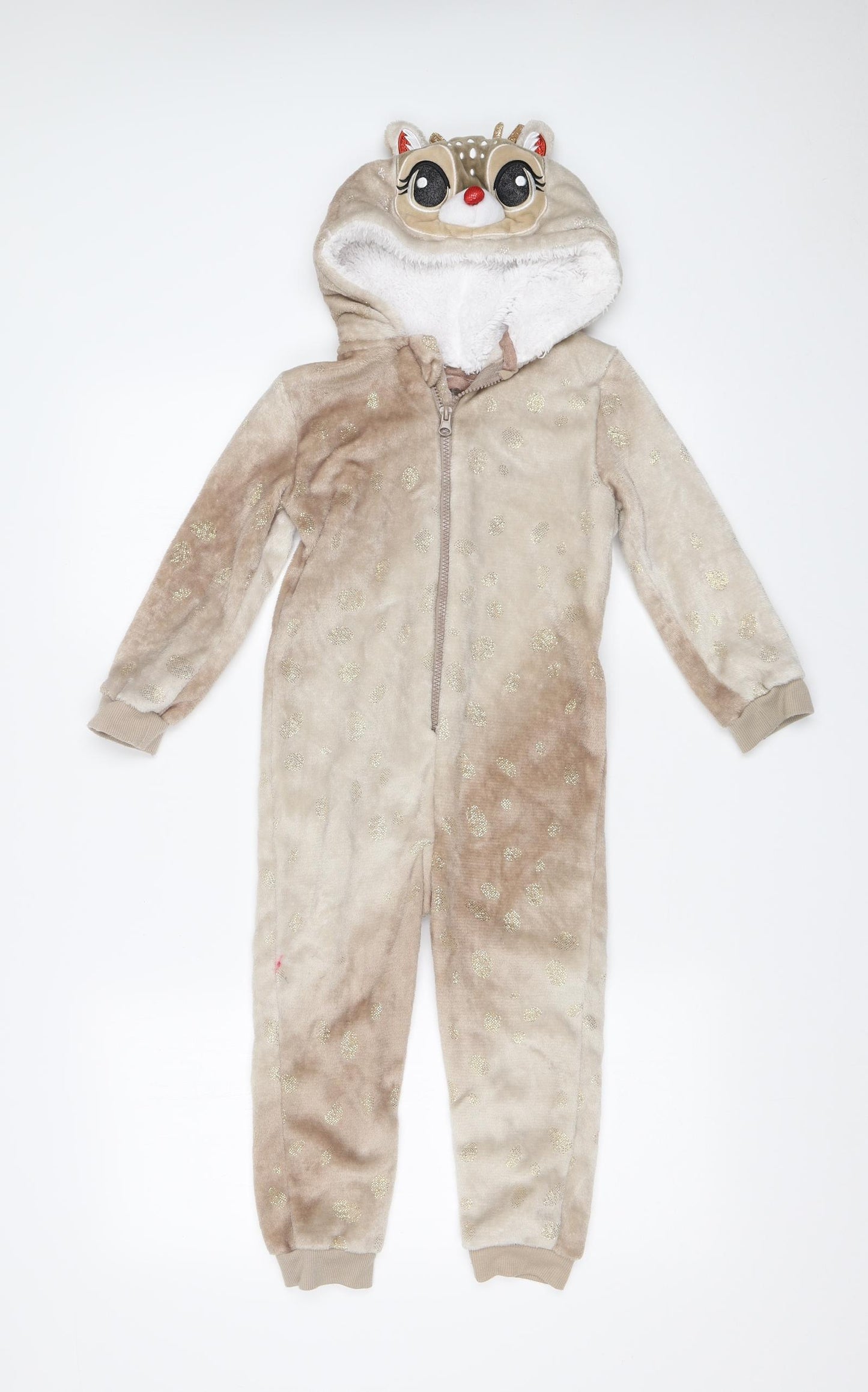 Primark Girls Brown Polka Dot   One Piece Size 4-5 Years