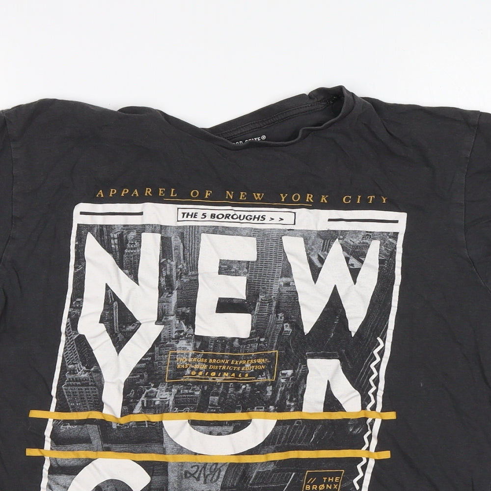 Cedar Wood State Mens Grey    T-Shirt Size M