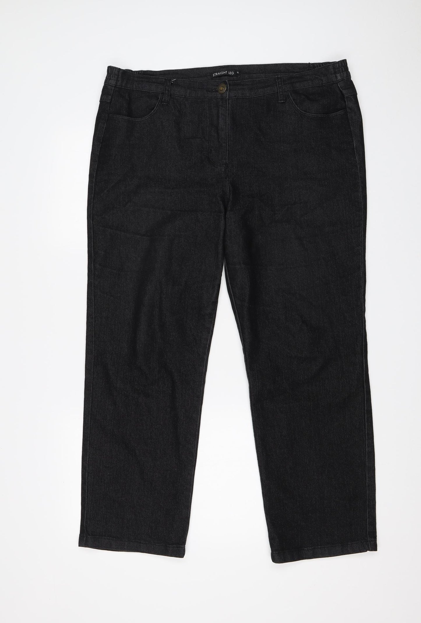 Preworn Womens Black   Straight Jeans Size 16 L25 in