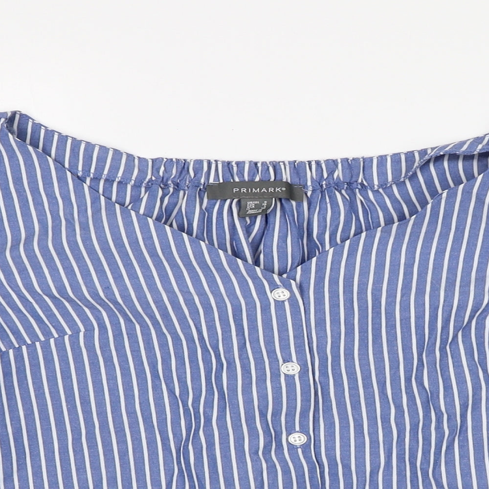 Primark Womens Multicoloured Striped  Basic Blouse Size 8