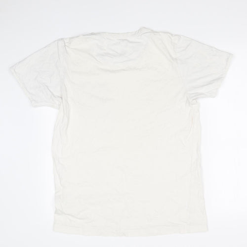 WORLAND Mens White Paisley   T-Shirt Size M
