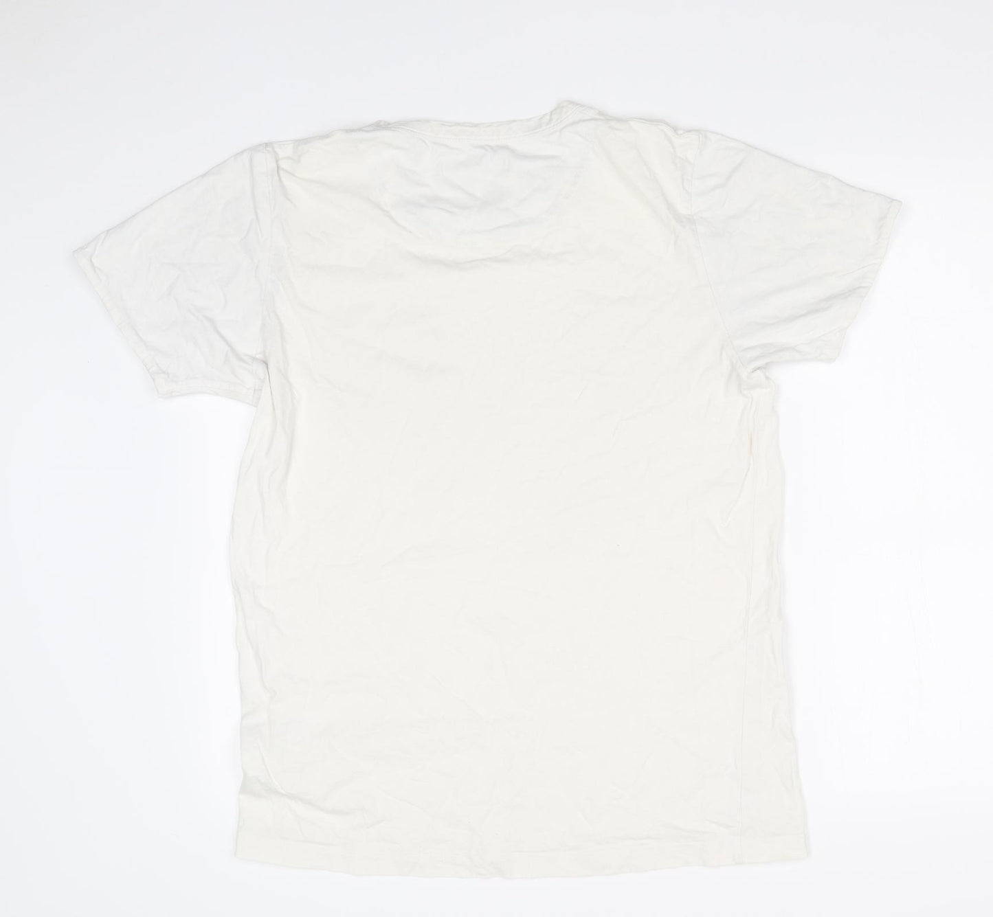 WORLAND Mens White Paisley   T-Shirt Size M