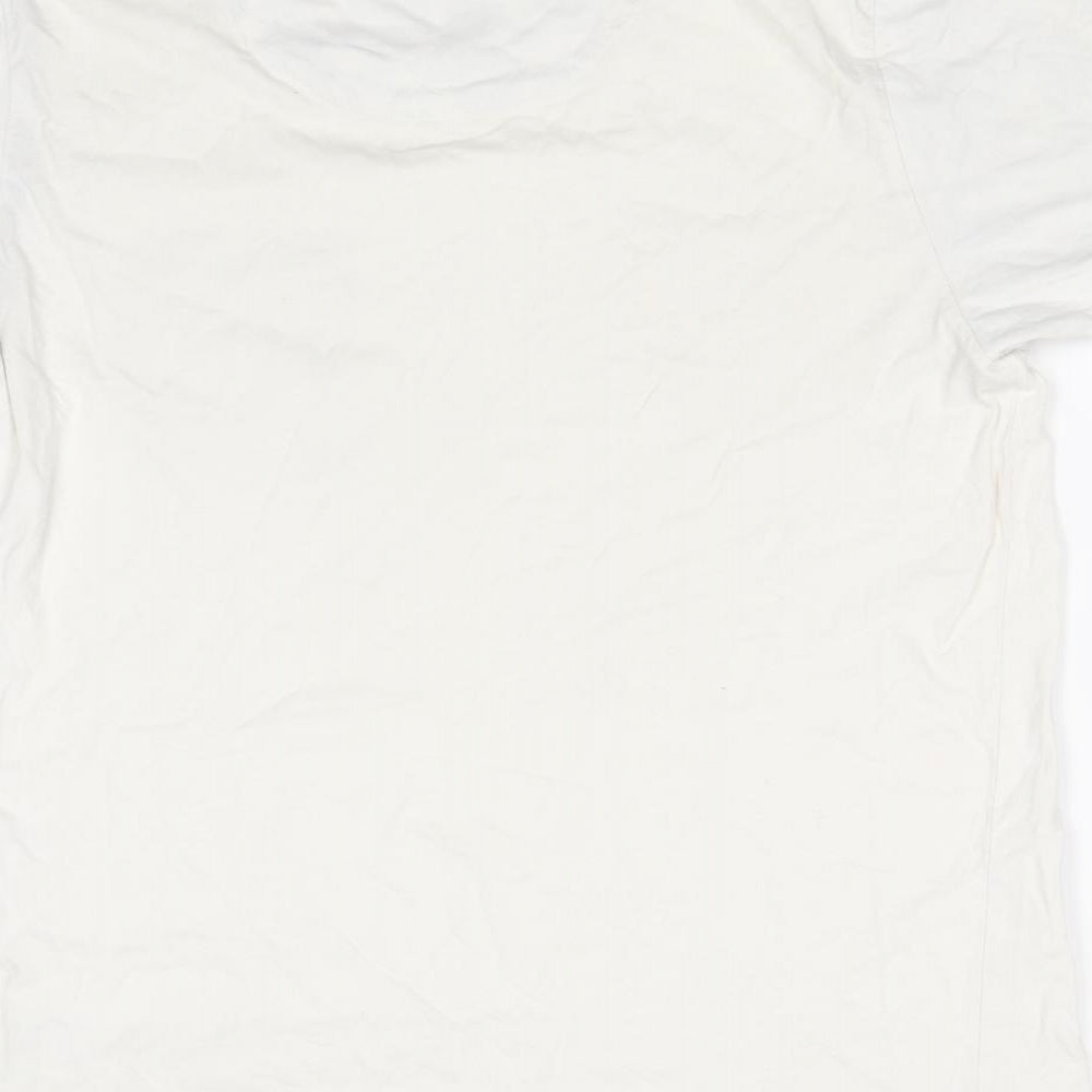 WORLAND Mens White Paisley   T-Shirt Size M