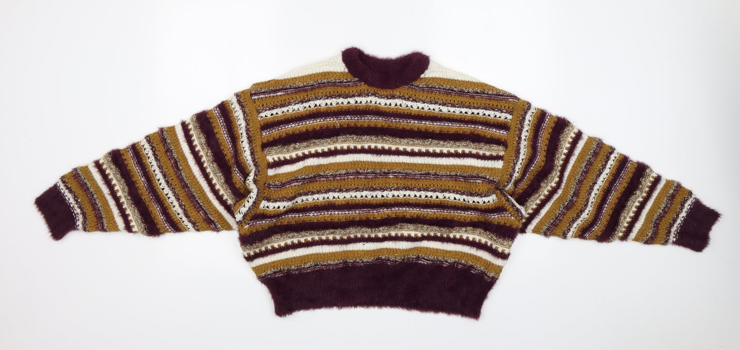M&S Womens Multicoloured Striped  Pullover Jumper Size 14