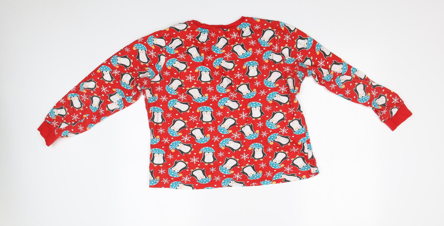LADIES PYJAMAS Womens Multicoloured Geometric   Pyjama Top Size 14