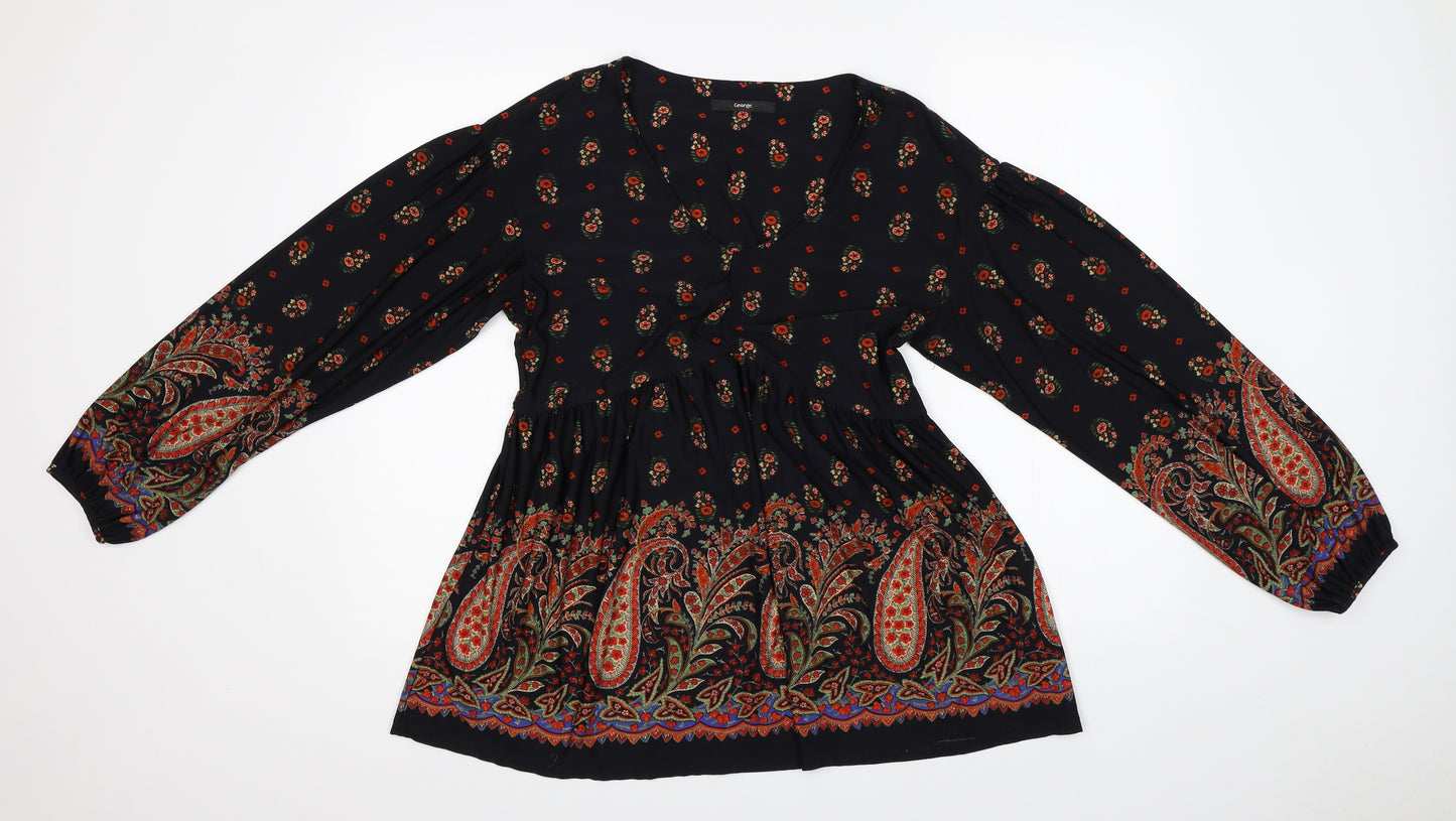 George Womens Multicoloured Paisley  Basic T-Shirt Size 10