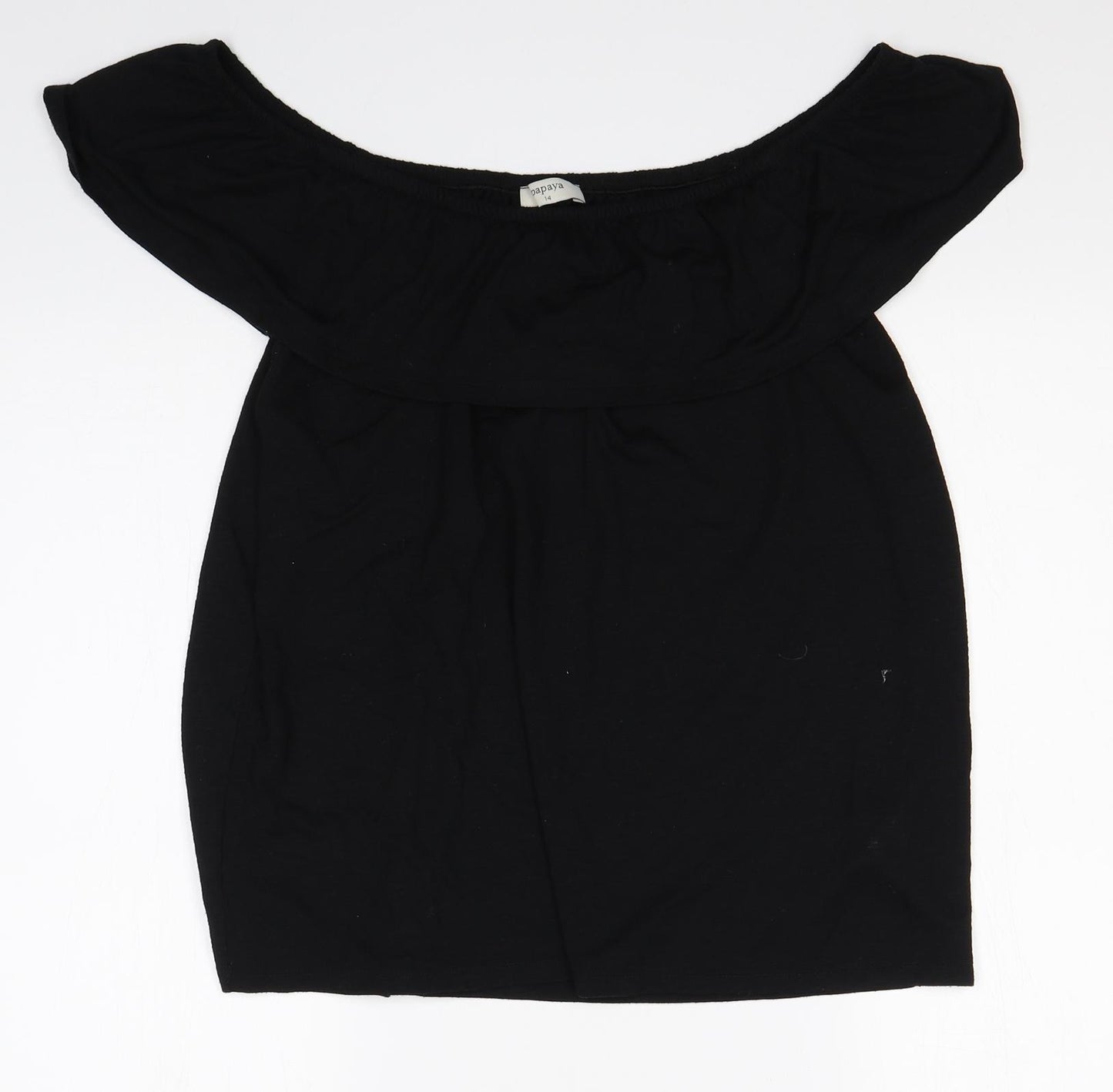 Papaya Womens Black   Basic T-Shirt Size 14