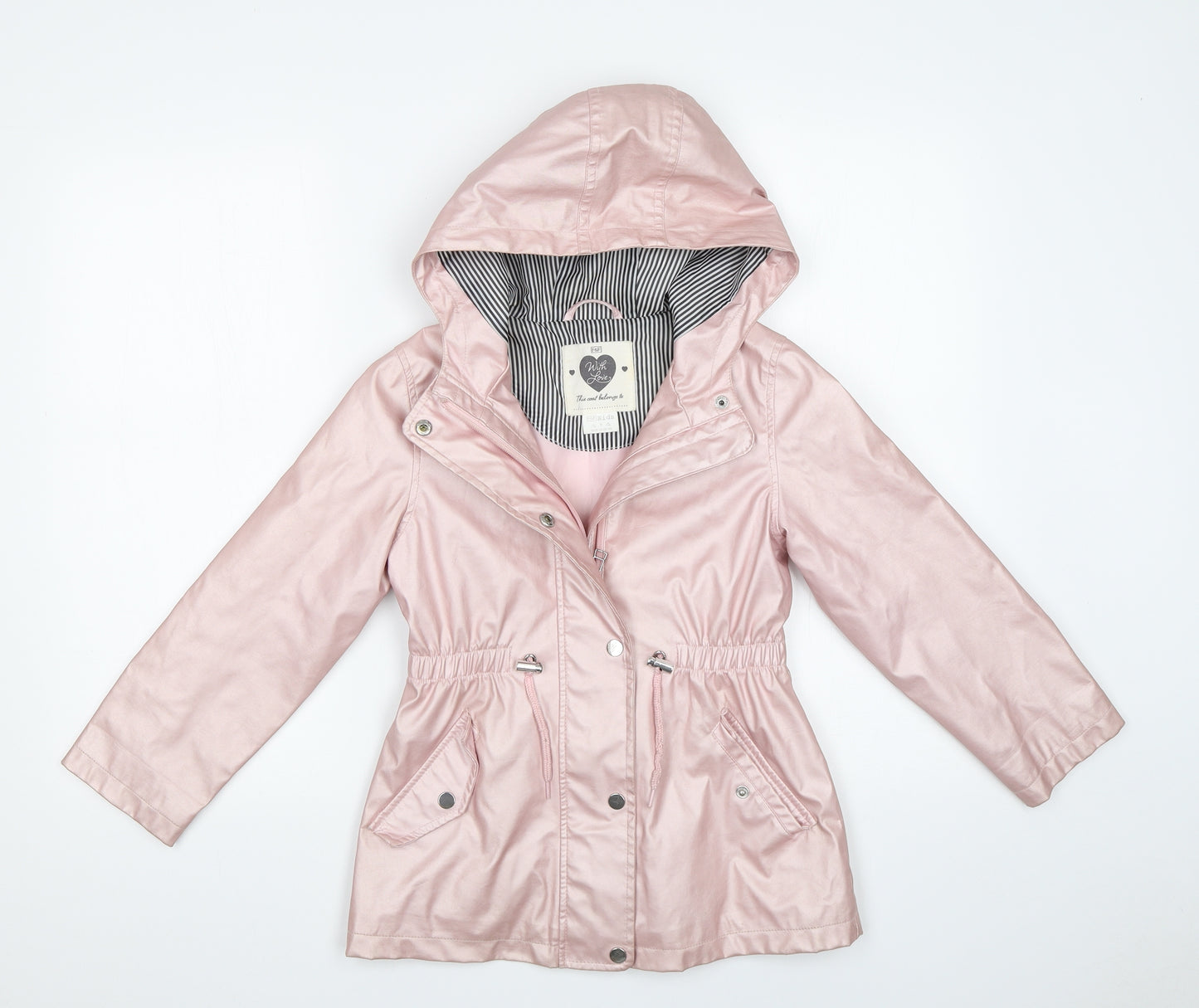 F&F Girls Pink   Overcoat Coat Size 7-8 Years