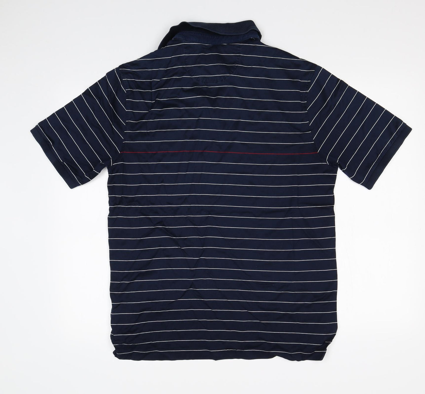M&S Mens Blue Striped   Polo Size M