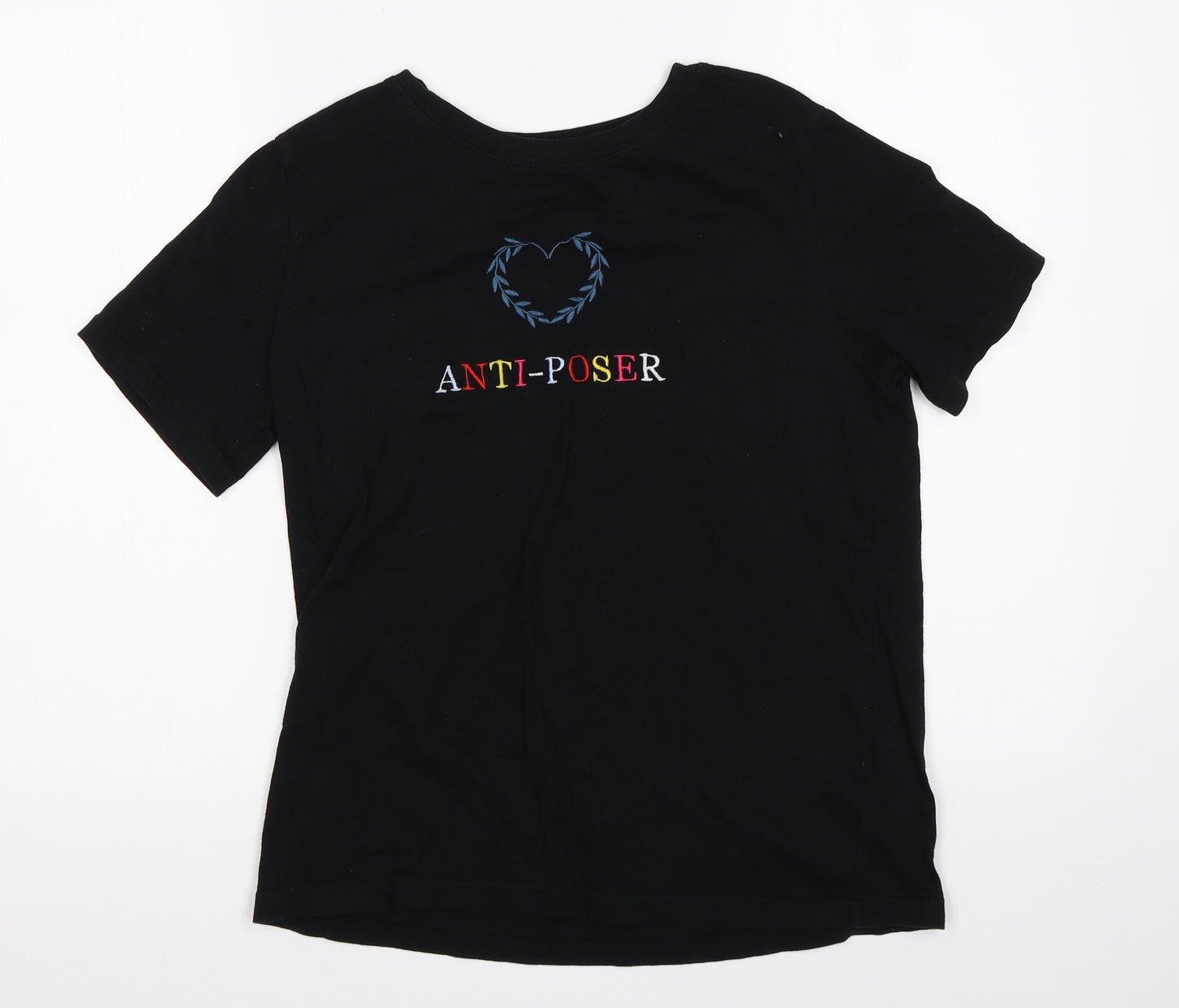 PULL & BEAR Womens Black   Basic T-Shirt Size S