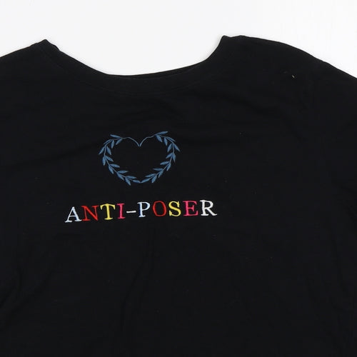 PULL & BEAR Womens Black   Basic T-Shirt Size S