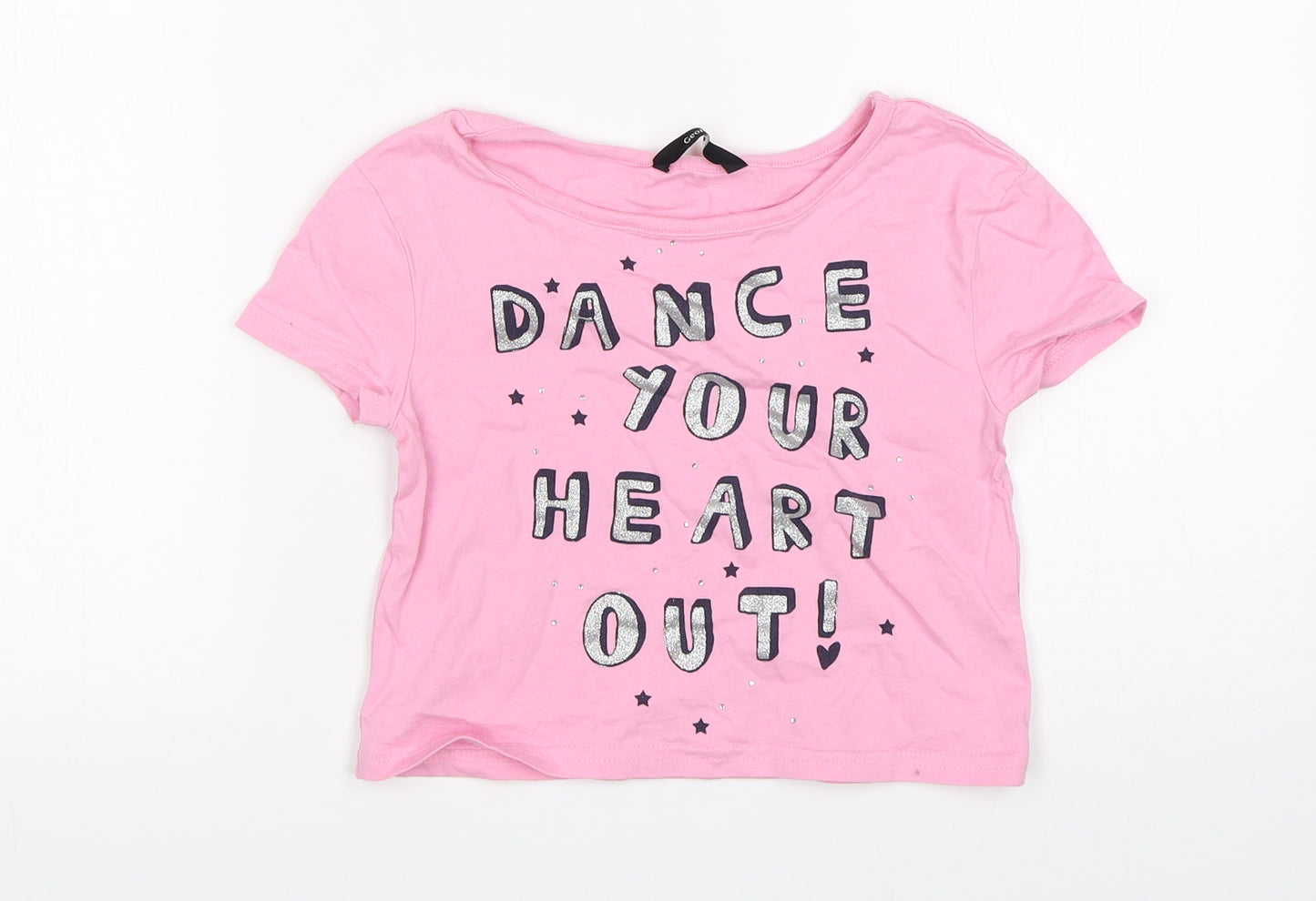 George Girls Pink   Basic T-Shirt Size 5-6 Years
