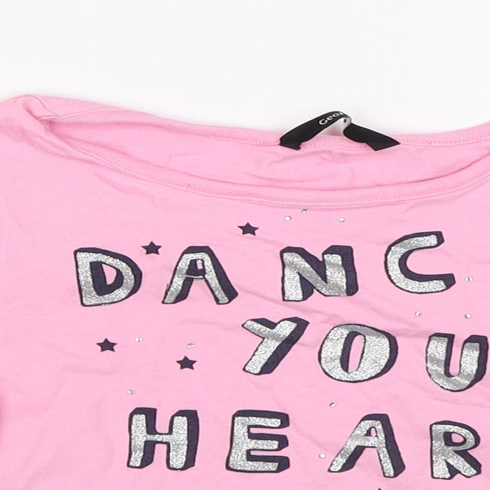 George Girls Pink   Basic T-Shirt Size 5-6 Years