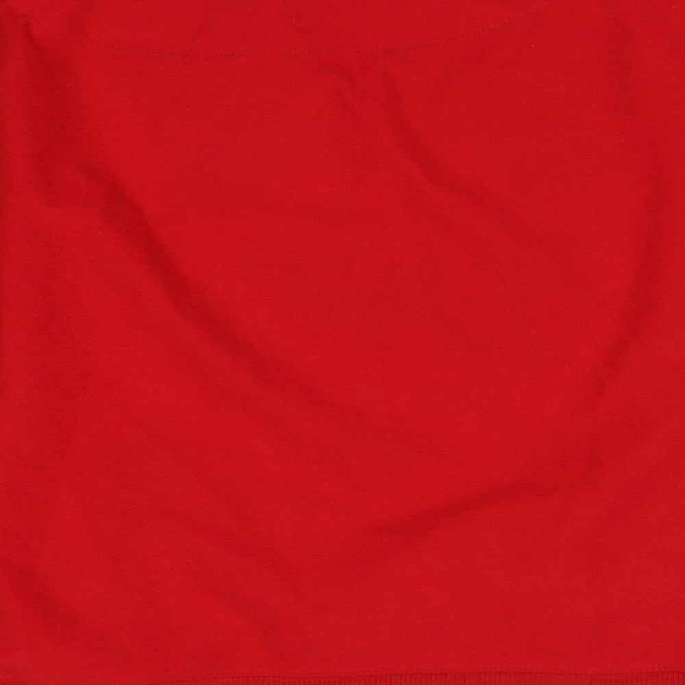 M&S Womens Red Solid Fleece  Pyjama Top Size 14
