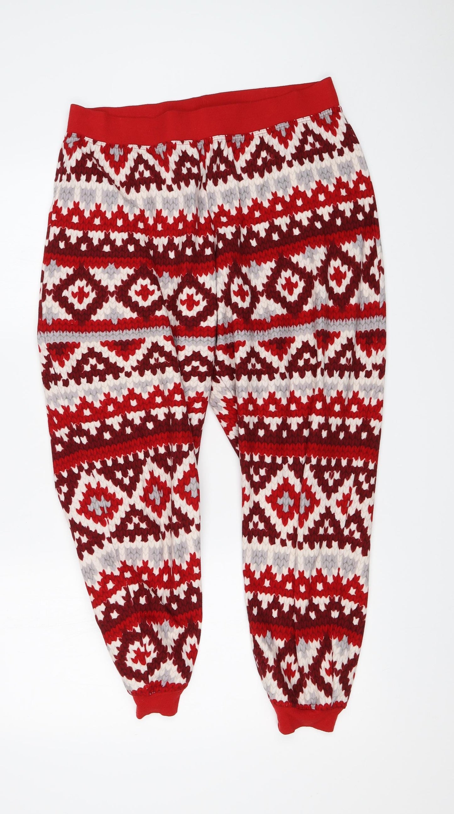 M&S Womens Multicoloured Fair Isle   Pyjama Pants Size 14