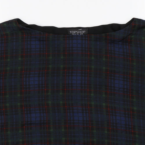 Topshop Womens Multicoloured Check  Basic T-Shirt Size 10