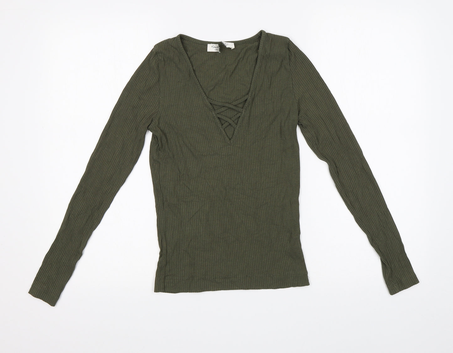 Miss Selfridge Womens Green   Basic T-Shirt Size 10