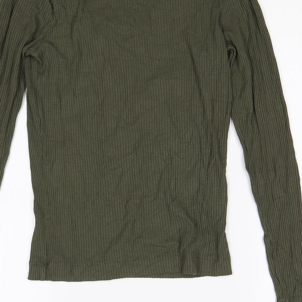Miss Selfridge Womens Green   Basic T-Shirt Size 10