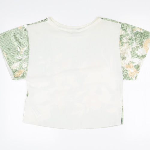 Zara Womens Multicoloured Floral  Basic T-Shirt Size S