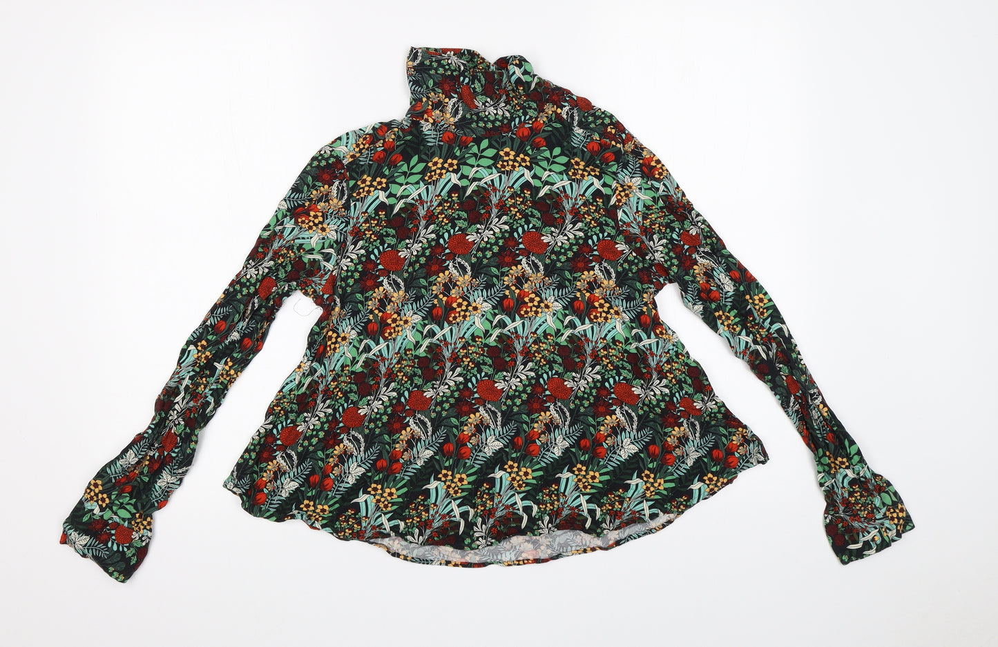 Zara Womens Multicoloured Floral  Basic T-Shirt Size XS