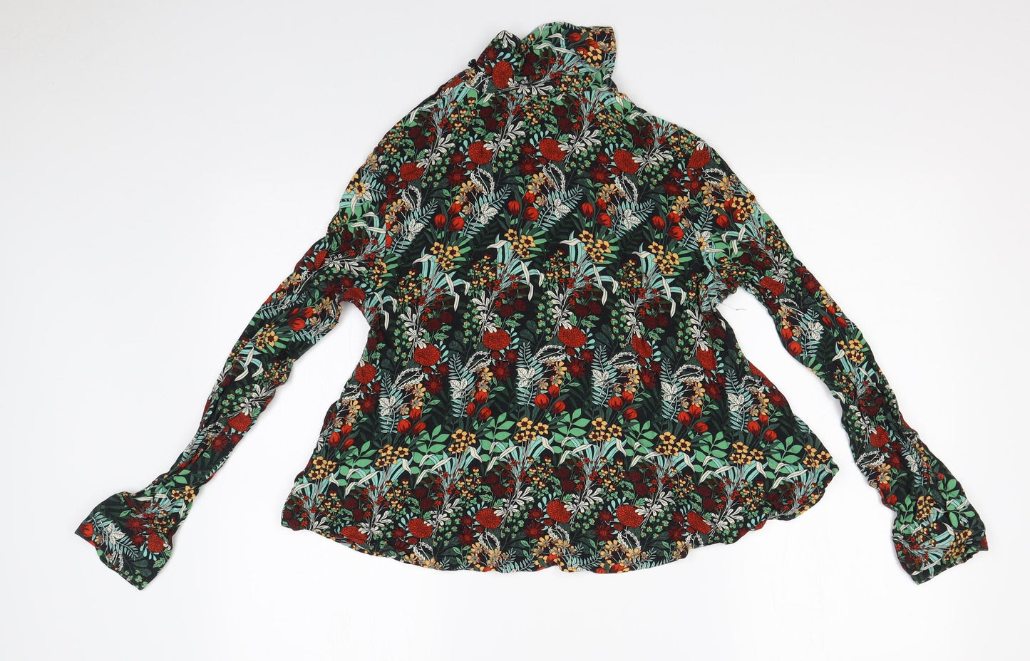 Zara Womens Multicoloured Floral  Basic T-Shirt Size XS