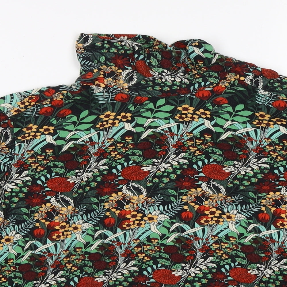 Zara Womens Multicoloured Floral  Basic T-Shirt Size XS