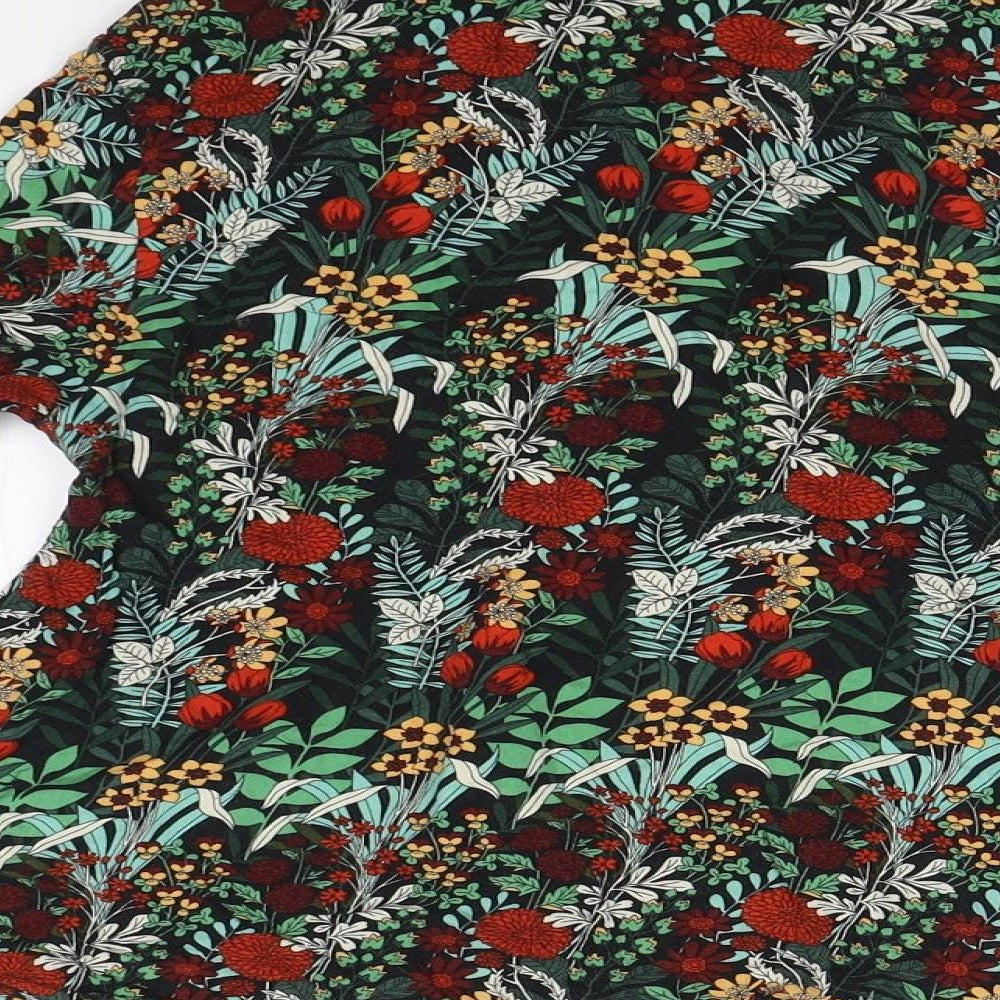Zara Womens Multicoloured Floral  Basic T-Shirt Size XS