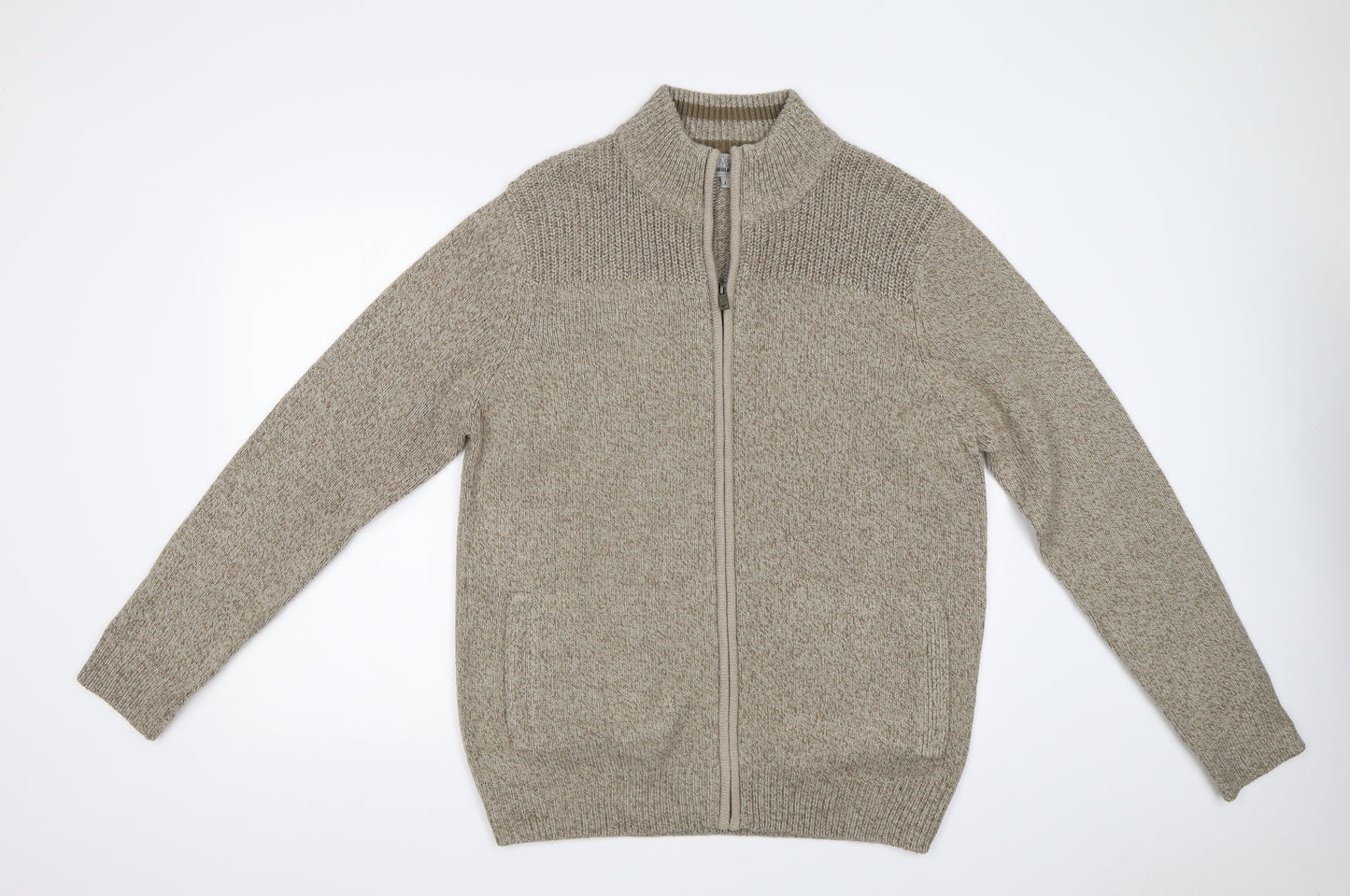 M&S Mens Brown   Full Zip Jumper Size L
