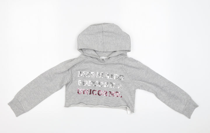 Blue Zoo Girls Grey   Pullover Hoodie Size 7-8 Years