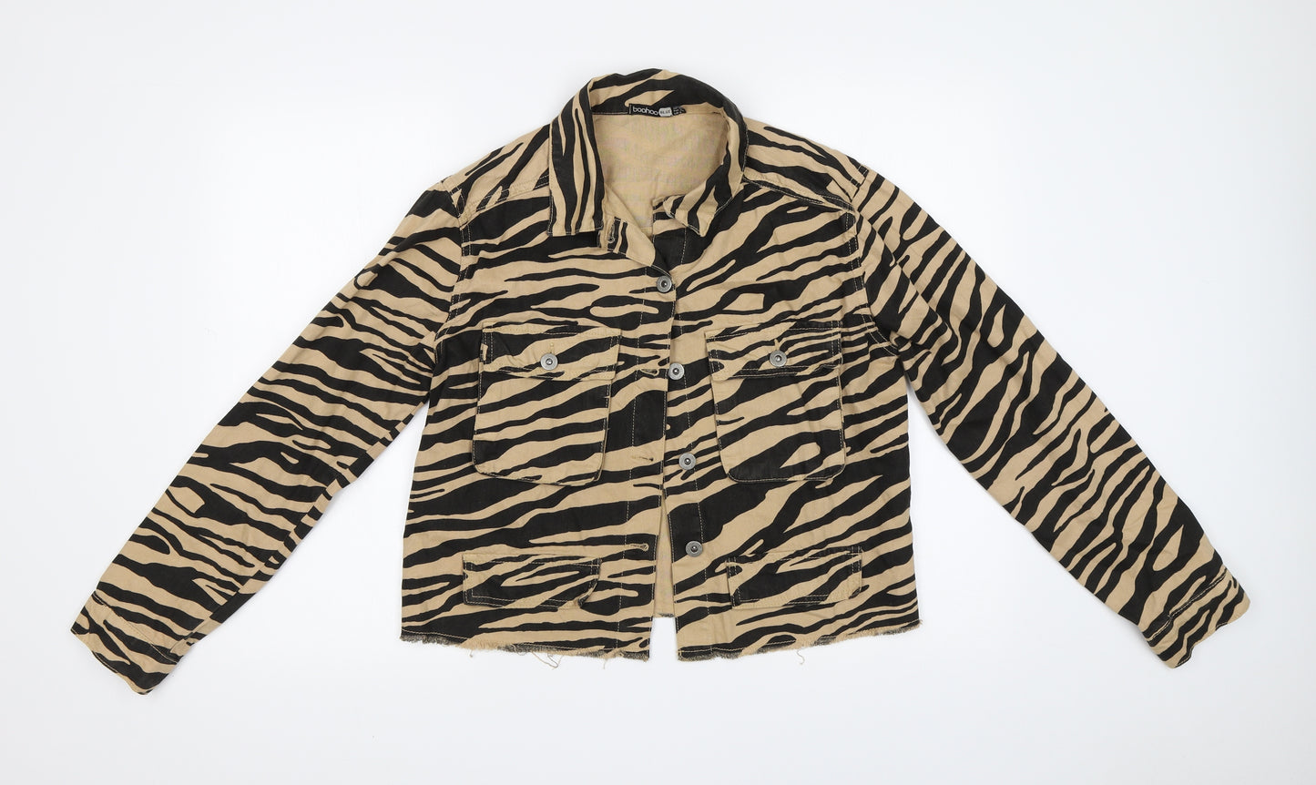 Boohoo Womens Multicoloured Animal Print  Jacket  Size 10